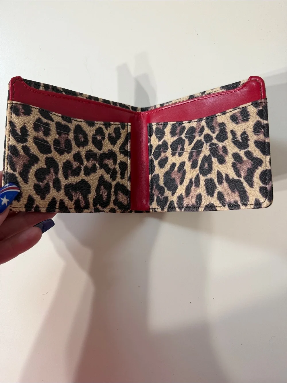 Von Dutch Leopard Print Wallet with Red Logo